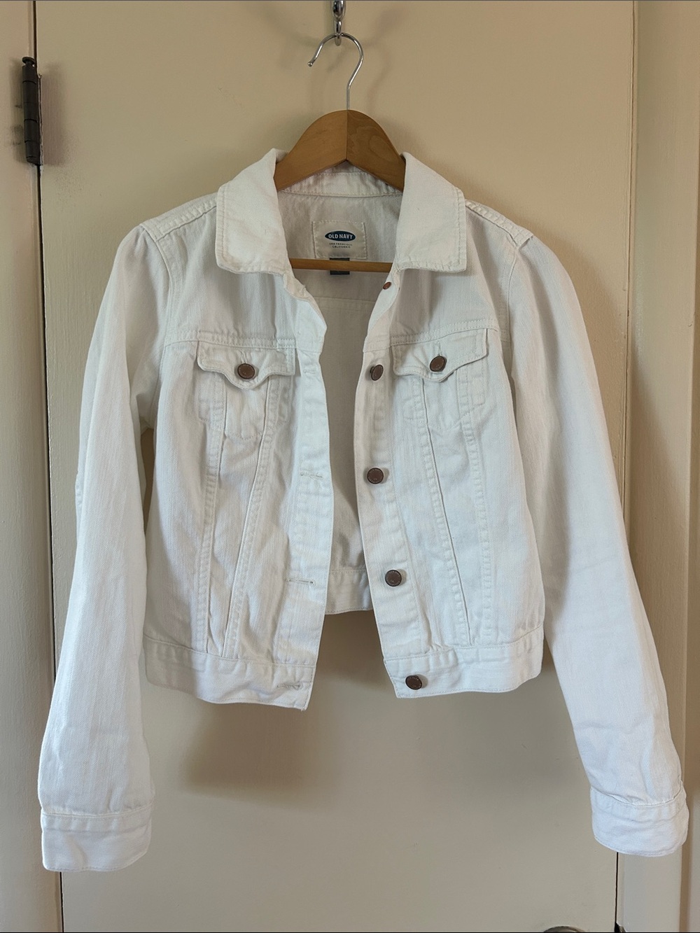 Old Navy White Denim Button-Up Jean Jacket